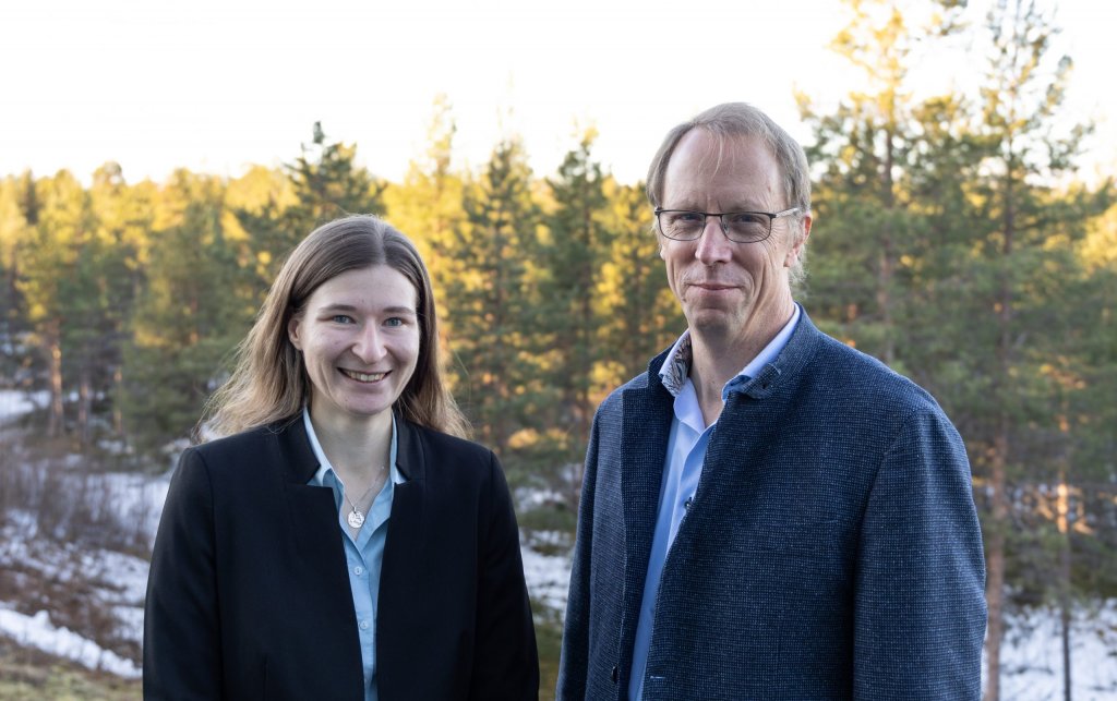 Anja Möslinger och Hans Nilsson under spikning av avhandling 25 oktober 2024